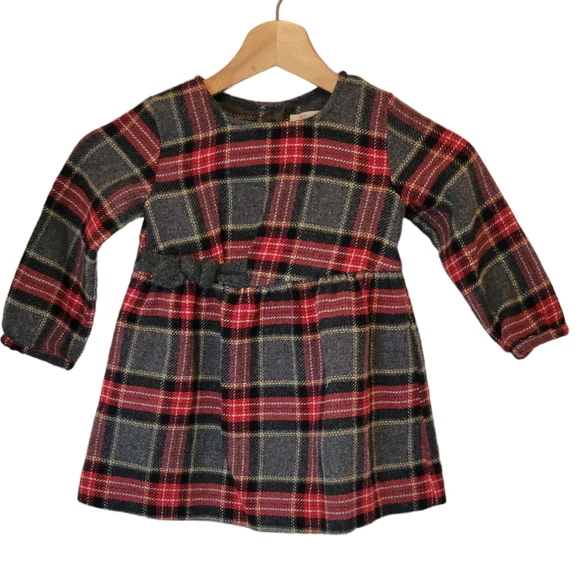 Zara Baby Girl Plaid Dress Size 2/3 - Picture 2 of 4
